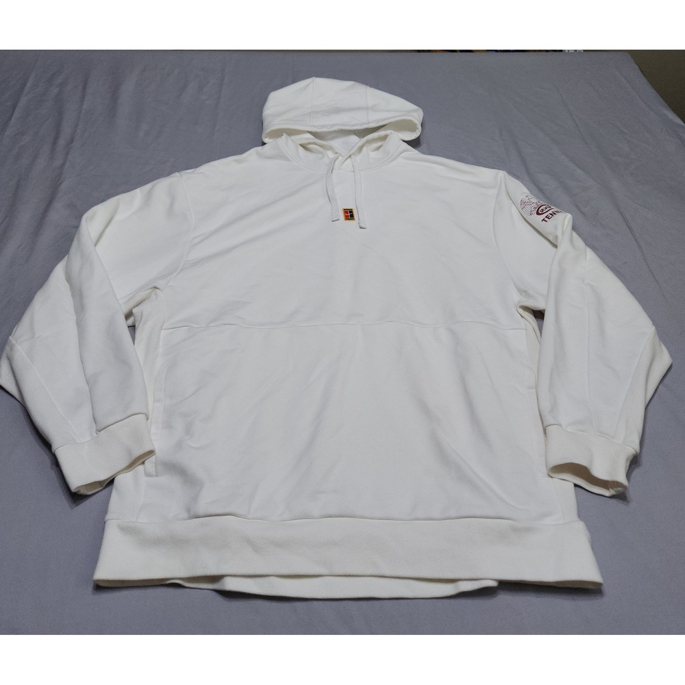 Nike Court Dri-FIT Heritage Tennis Hoodie White Culver Tennis DA5711-100 XL